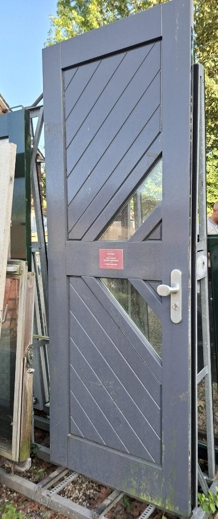 Hardhouten Buitendeur, Ophalen, Gebruikt, 80 tot 100 cm, 215 cm of meer