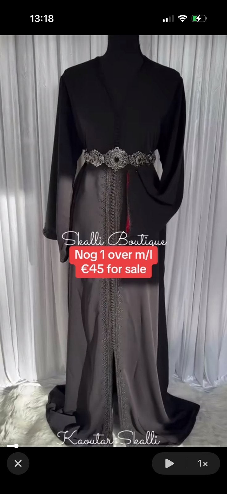 Caftan zwart m/l, Kleding | Dames, Ophalen of Verzenden, Zo goed als nieuw, Rood, Overige typen