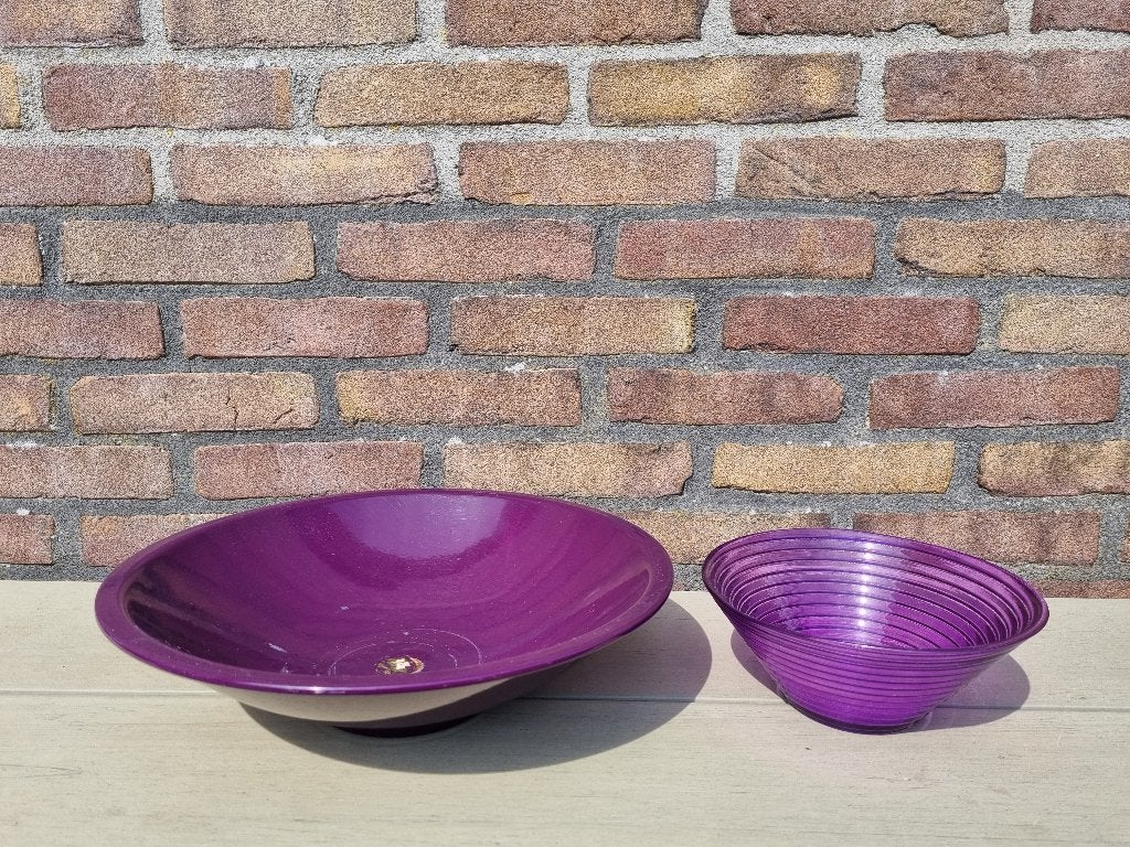 Bakjes / schalen paars, Schaal, Rond, Ophalen of Verzenden, Glas