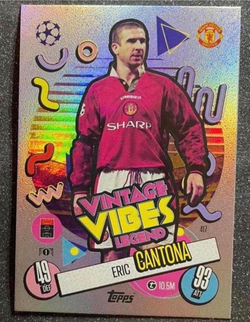 Topps MA 24/25 VINTAGE VIBES LEGEND CANTONA MANCHESTER UN., Verzenden, Zo goed als nieuw, Plaatje