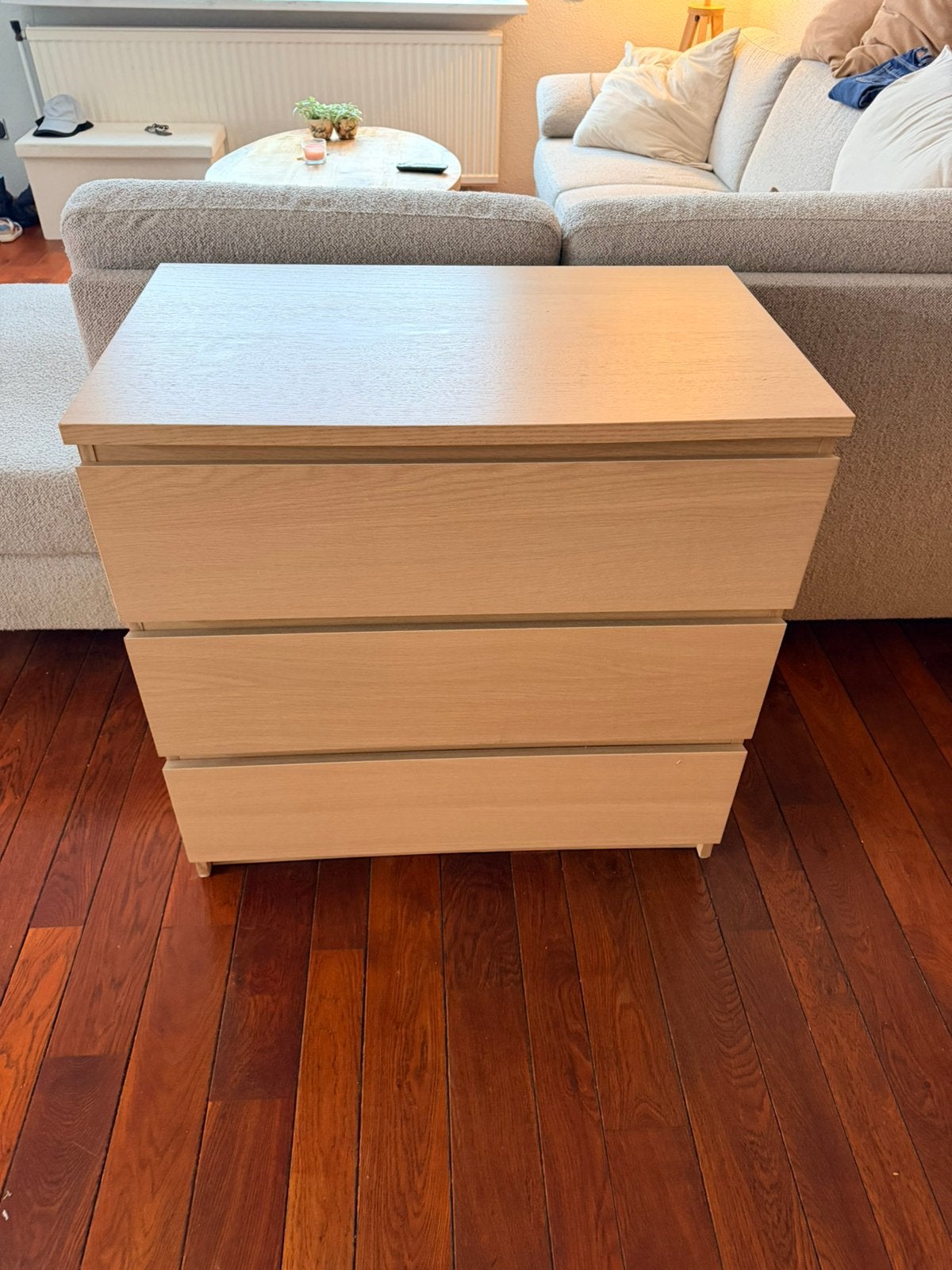 IKEA MALM ladekast – 3 ruime lades – licht eiken houtlook, Ophalen, 50 tot 100 cm, Zo goed als nieuw, 3 of 4 laden