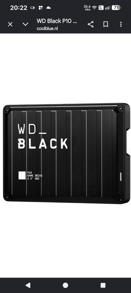 WD_BLACK P10 Game Drive - 4 TB Externe HDD USB 3.1, Computers en Software, Harde schijven, Console, Verzenden, HDD, 4Tb