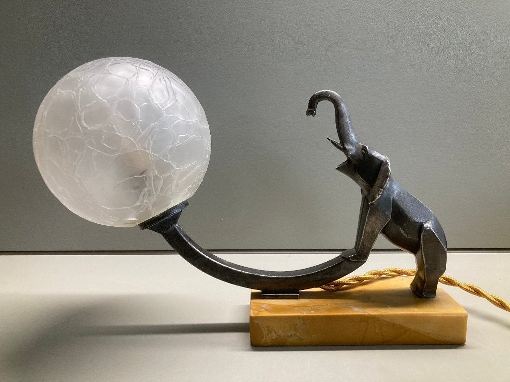 olifant lamp art deco uit de jaren 30, Ophalen of Verzenden