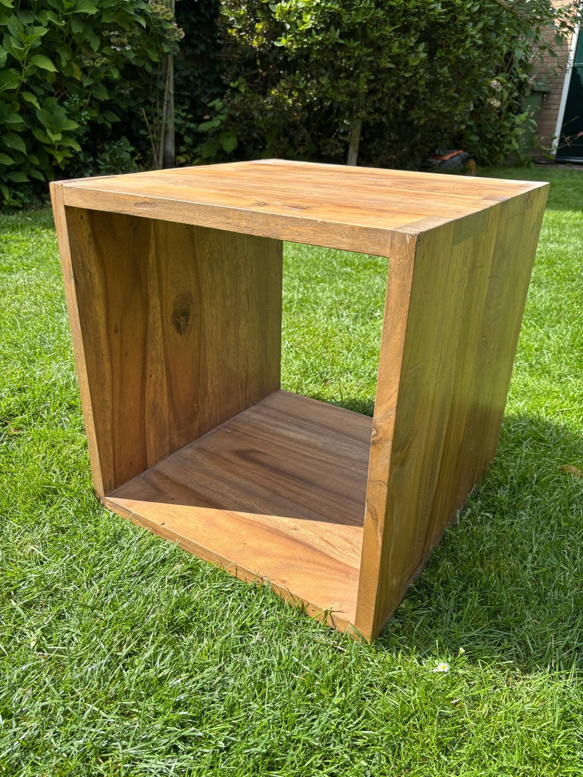 Massief houten kubus 50x50x50cm, Minder dan 55 cm, Gebruikt, Vierkant, Hout