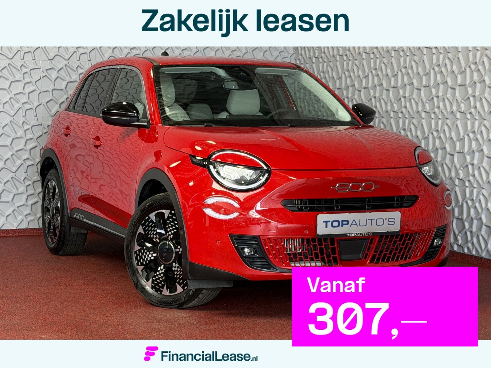 Fiat 600 1.2 HYBRID LA PRIMA STOELVERW. ELEK.KLEP LEER MASSA, Gebruikt, 1199 cc, 620 kg, Hybride Elektrisch/Benzine