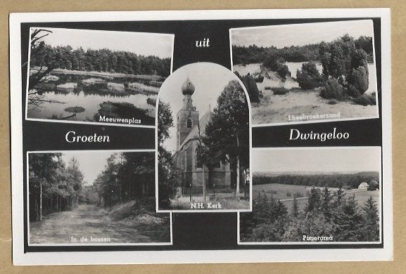 Oude ansichtkaart Groeten uit Dwingeloo., Ophalen of Verzenden, Voor 1920, Ongelopen, Drenthe