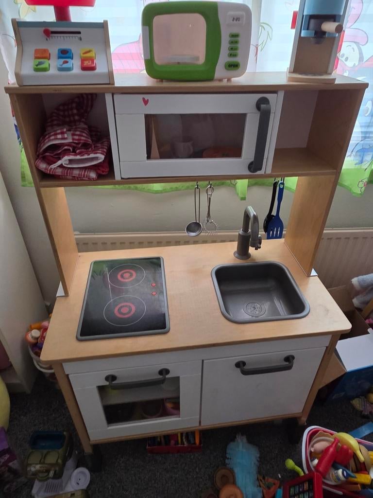 Houten speelkeuken met accessoires, Ophalen of Verzenden, Gebruikt, Hout, Speelkeuken