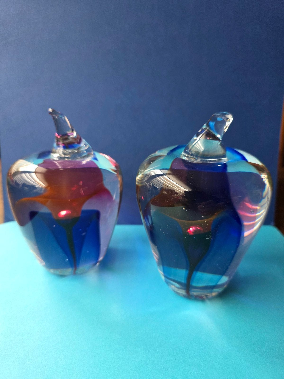 Set van 2 Vintage Murano Stijl Glazen Appels, Ophalen of Verzenden