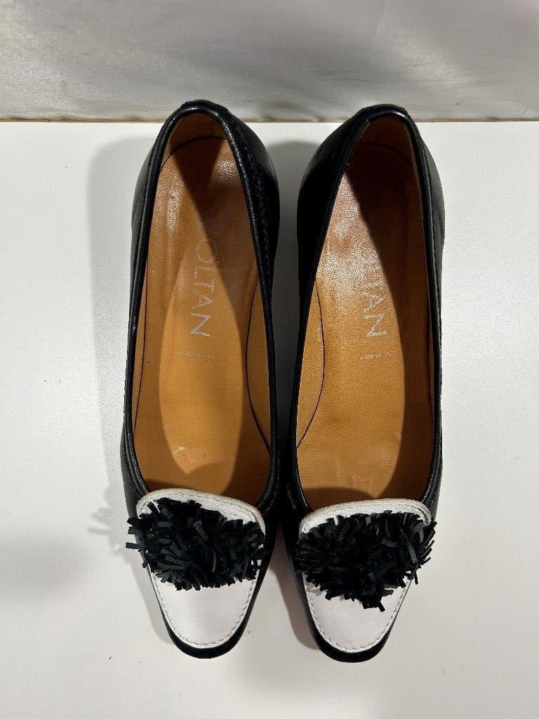 Voltan, maat 38,5 sierlijke zwart witte schoenen, Schoenen met lage hakken, Verzenden, Zwart, Voltan