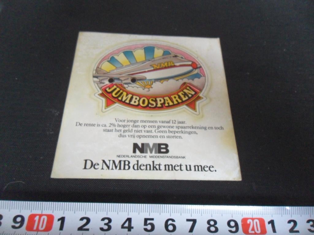 sticker De NMB denk met u mee JUMBOSPAREN, Verzamelen, Ophalen, Zo goed als nieuw