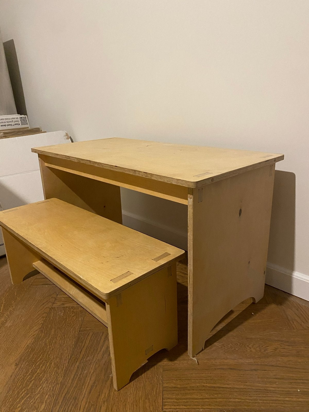 Kindertafel met bankje - 80x40x47 cm, Kinderen en Baby's, Kinderkamer | Tafels en Stoelen, Ophalen, Gebruikt, Tafel(s) en Stoel(en)