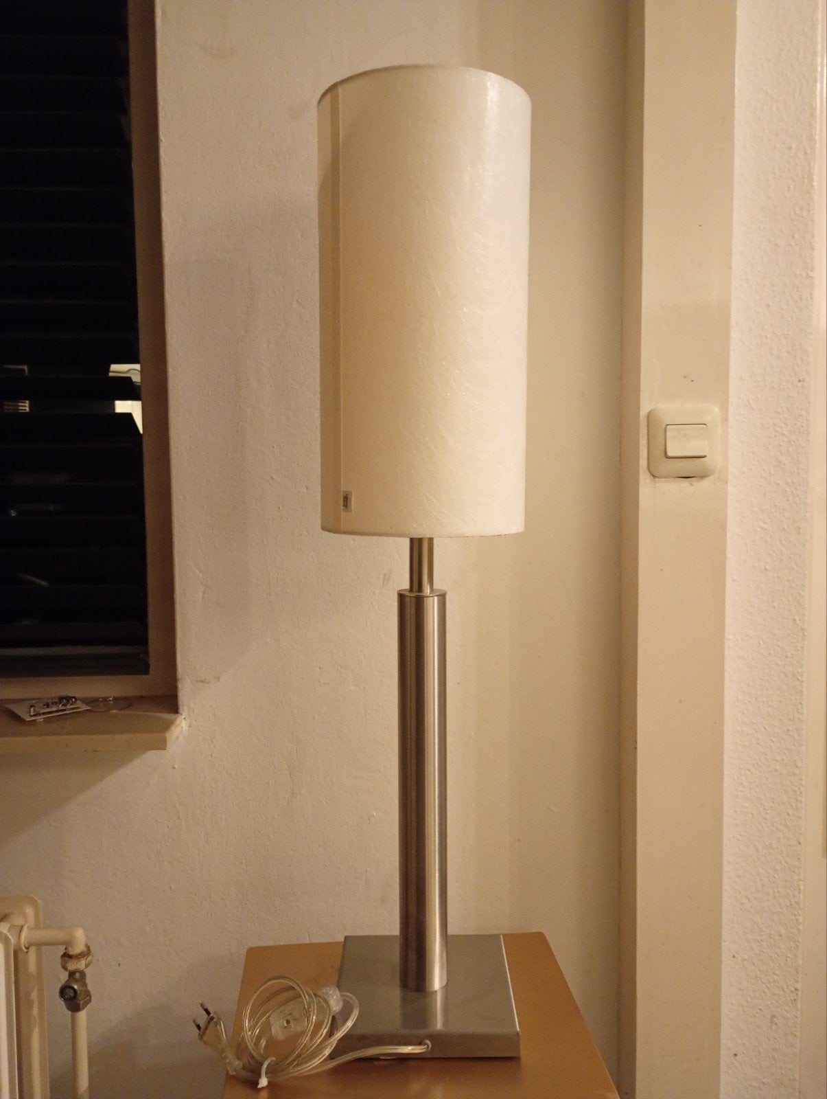 Prachtige Bony Design Tafellamp / Vloerlamp – RVS, ., Bony design, Ophalen of Verzenden, Zo goed als nieuw