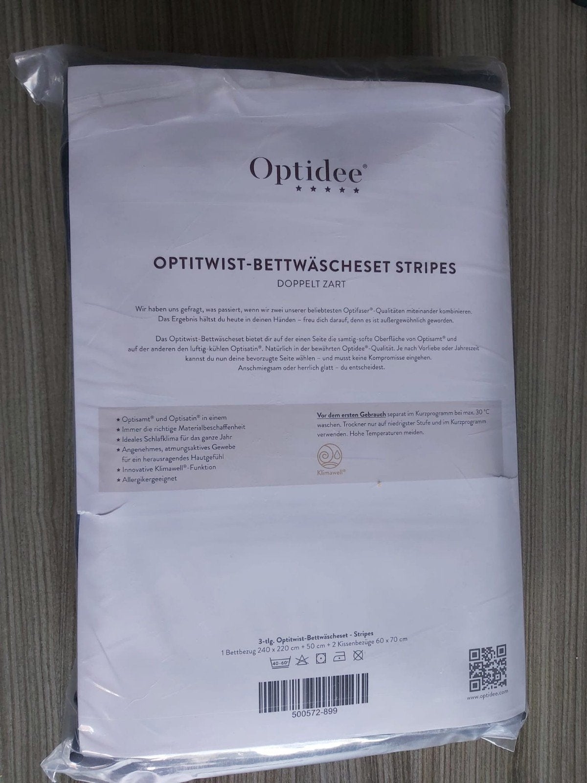Optidee Optitwist Beddengoedset Stripes grijs, Ophalen, Dekbedovertrek, Grijs, Nieuw