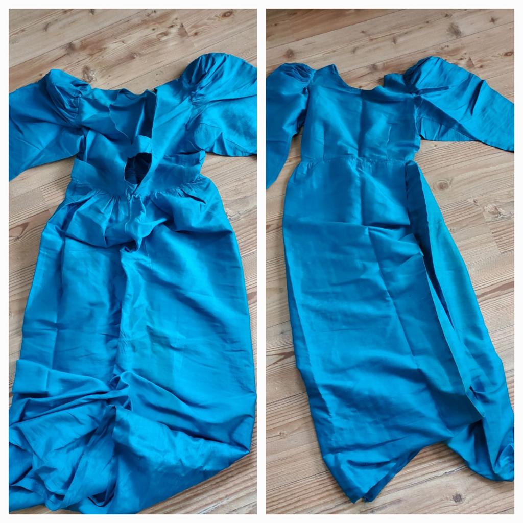 Elegante zijden lange jurk S/M, Kleding | Dames, Jurken, Blauw, Ophalen of Verzenden, Maat 36 (S), Gedragen