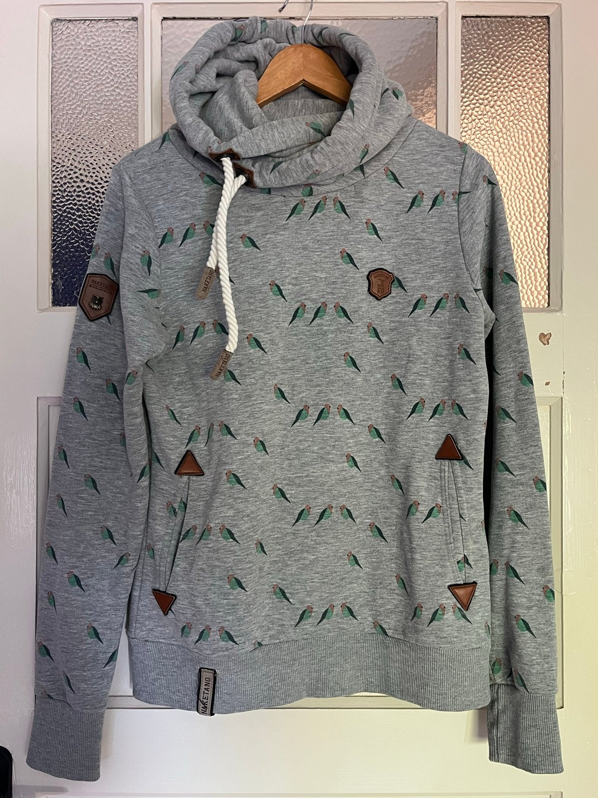 Naketano hoodie met vogelprint - Maat M, Ophalen, Nieuw, Maat 38/40 (M), Grijs
