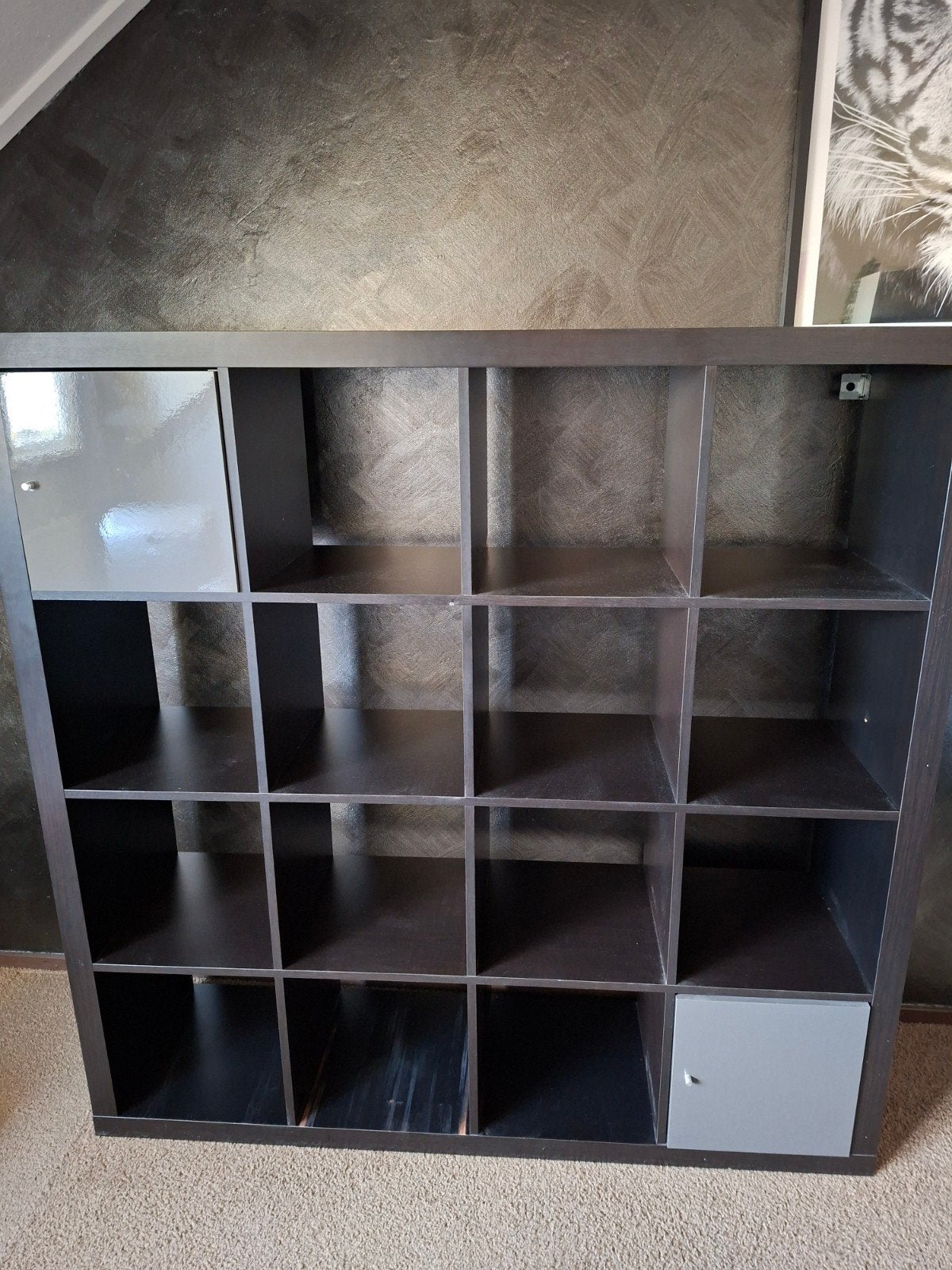 Ikea Kallax 16-vaks kast (incl. 2x inzetkastje), Ophalen, 100 tot 150 cm, 100 tot 150 cm, 25 tot 50 cm