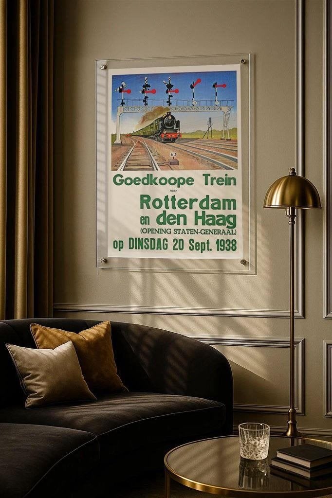 Rotterdam Den Haag Spoorwegen Trein NS Poster Affiche, Verzenden, Nieuw, Trein, Overige typen