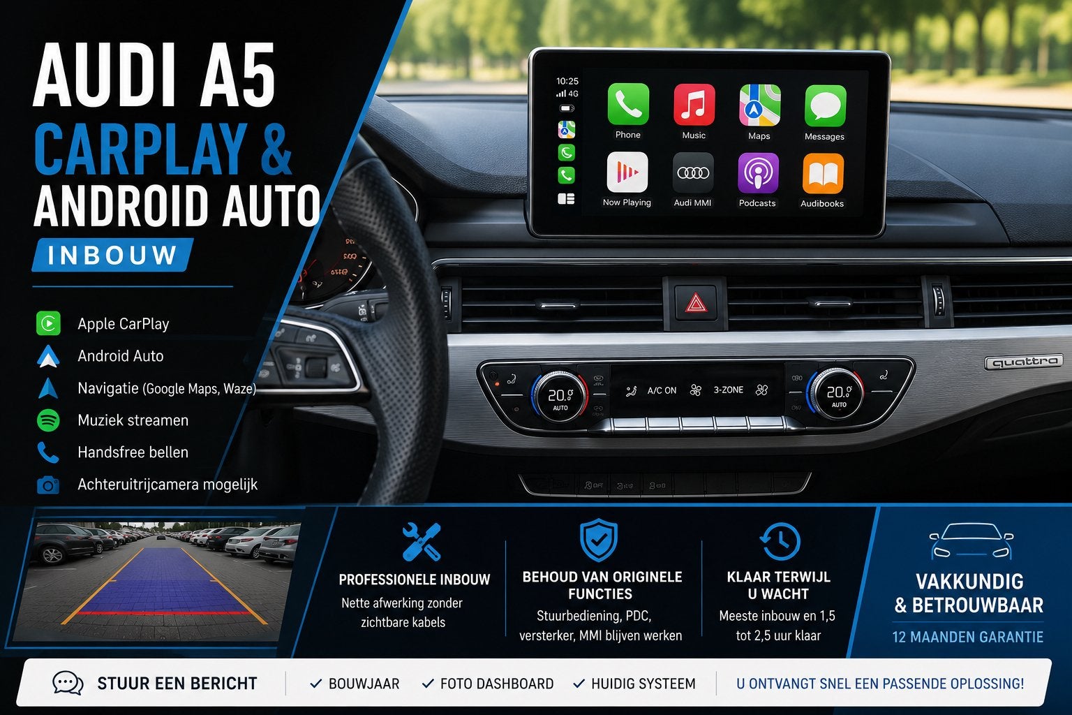 Audi A5 CarPlay & Android Auto Inbouw, Auto diversen, Autoradio's, Nieuw, Ophalen