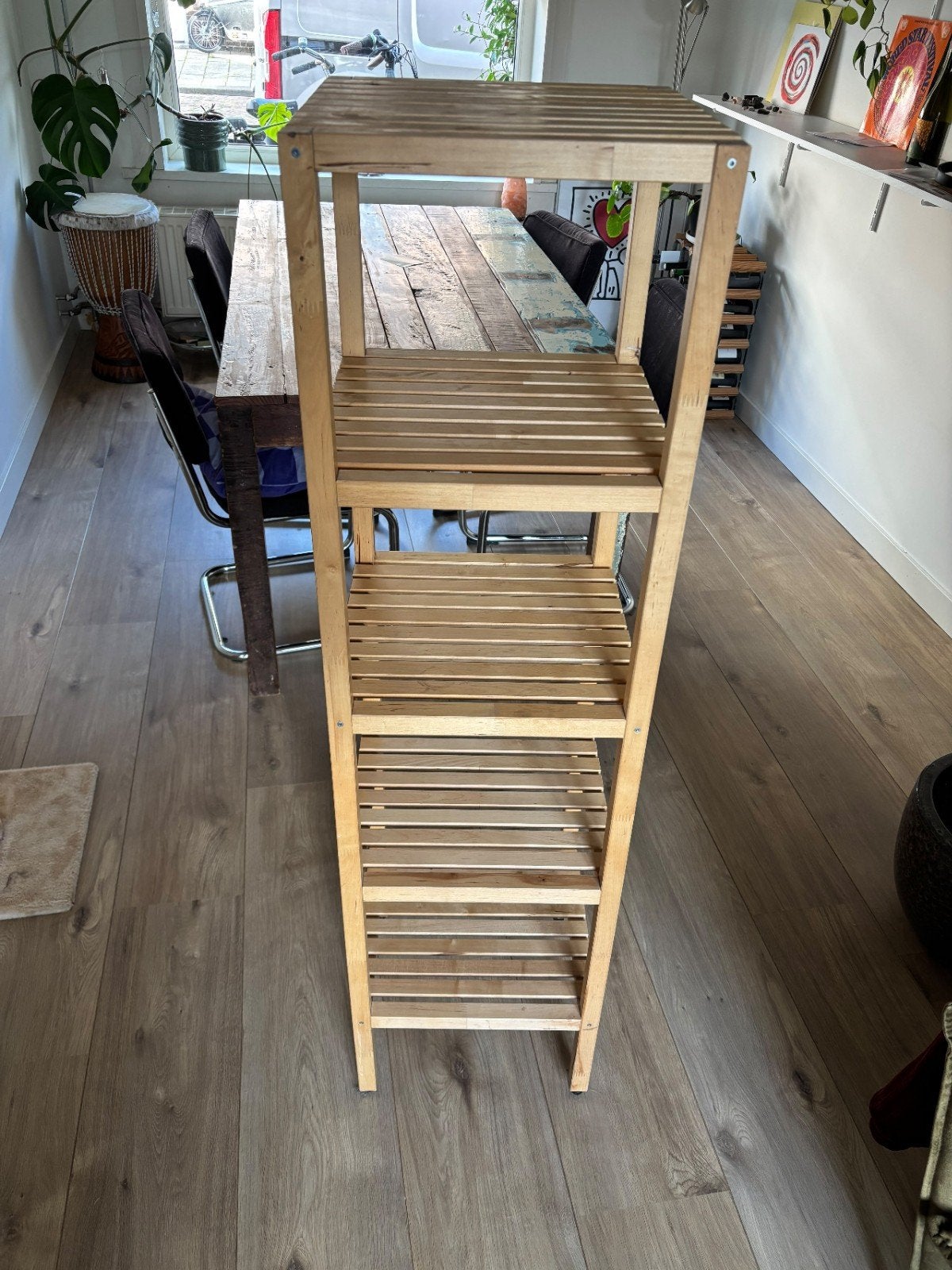 Houten (handdoek)rekje/opberger 140x37x37 cm, Huis en Inrichting, Ophalen of Verzenden, Gebruikt