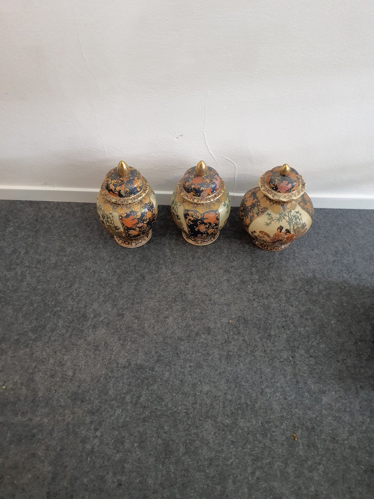 Prachtige Vintage Chinese Satsuma-stijl Porselein Set (Kasts, Ophalen, Zo goed als nieuw