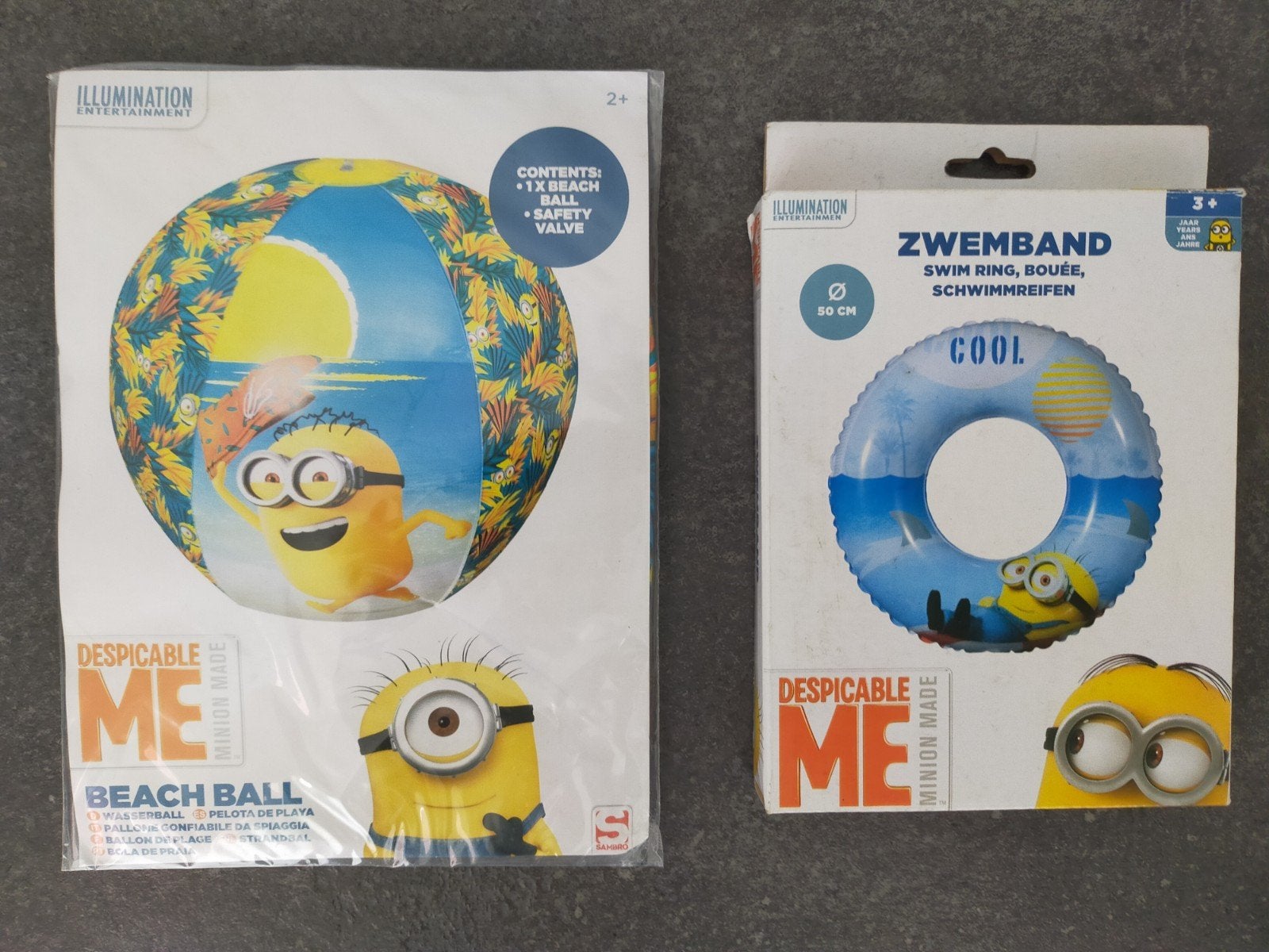 Minions strandbal en zwemband, nieuw in verpakking, Ophalen of Verzenden, Nieuw