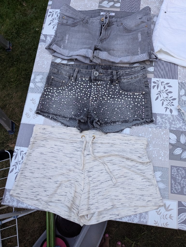 Korte broeken, Kleding | Dames, Spijkerbroeken en Jeans, Ophalen of Verzenden, Zo goed als nieuw, Grijs, Overige jeansmaten