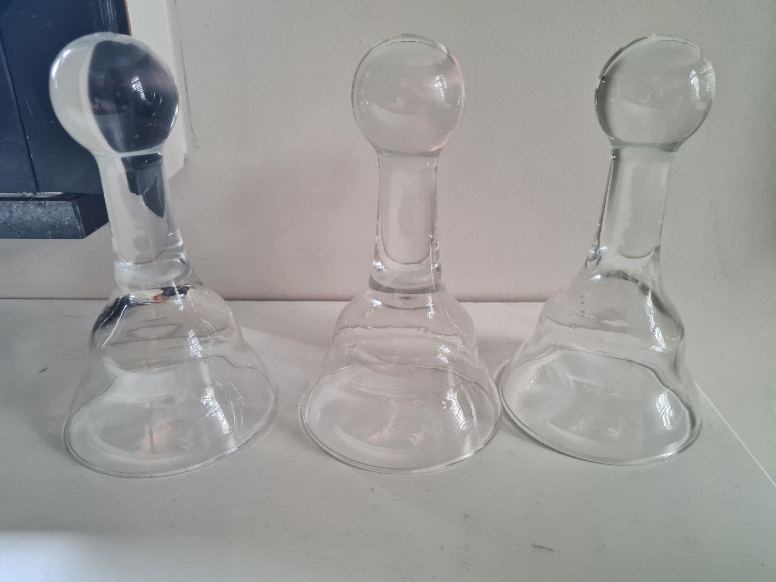 Set van 3 Formano glazen kaars opzetstukken (€20), Ophalen of Verzenden, Gebruikt, Glas, Kandelaar