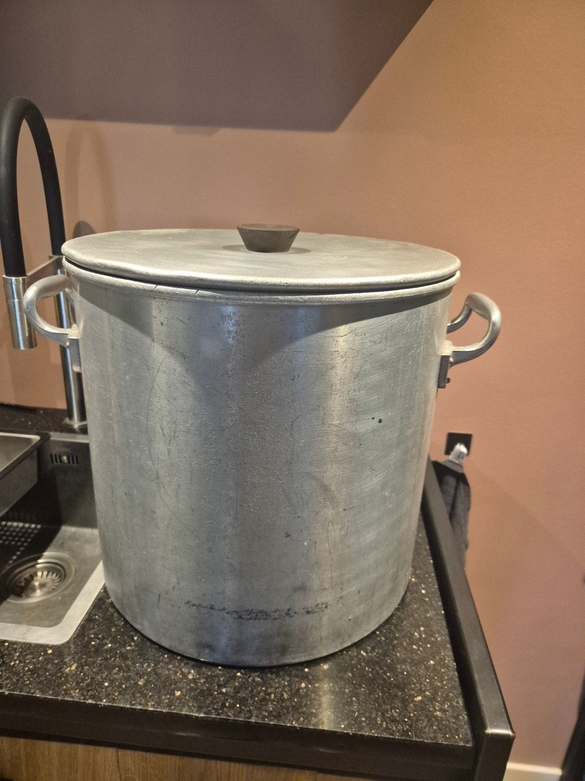 Grote Haster's HMF Aluminium Kookpan met Deksel, Huis en Inrichting, Ophalen, Gebruikt, Aluminium, Kookpan