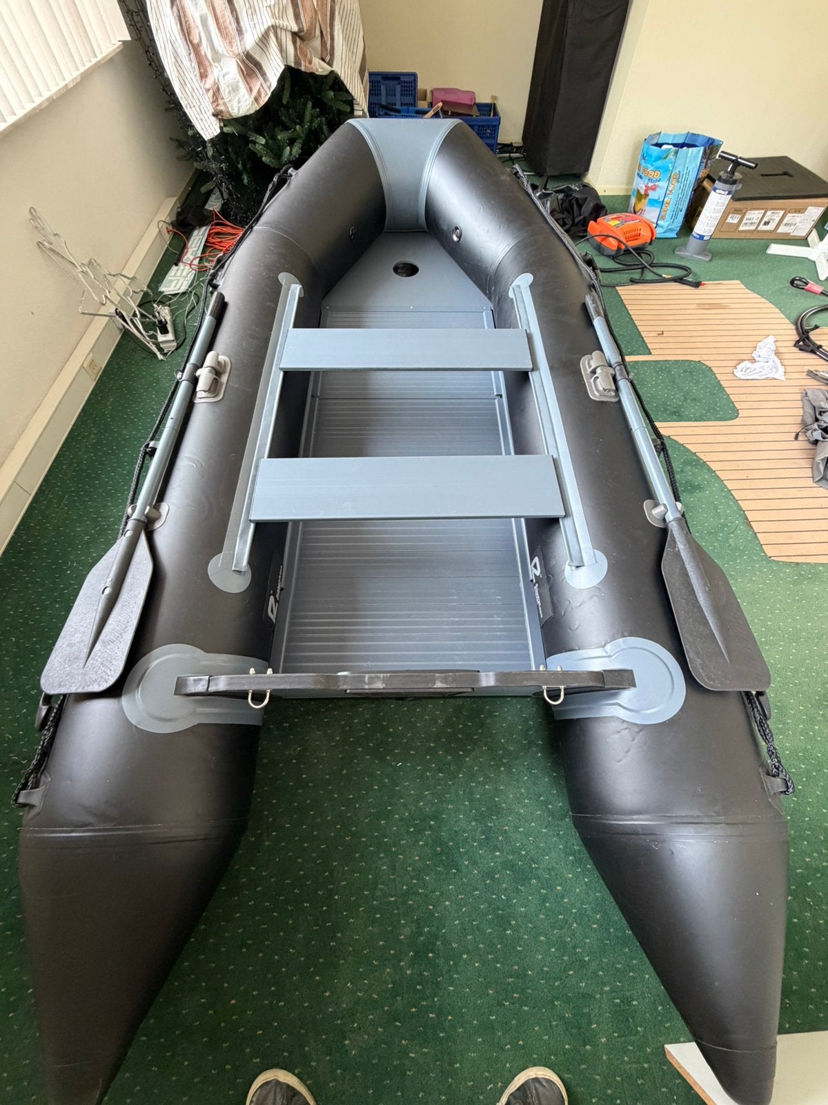 Rubberboot alubodem, Aluminium, 1 m, Peddels, 20 cm