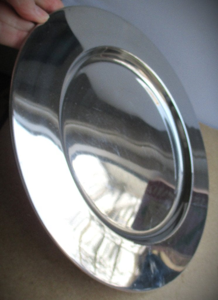 Zilver kleur Schaal~Serveerschaal~Sierschaal~Kaarsenschaal, Overige materialen, Schaal, Vaatwasserbestendig, Rond