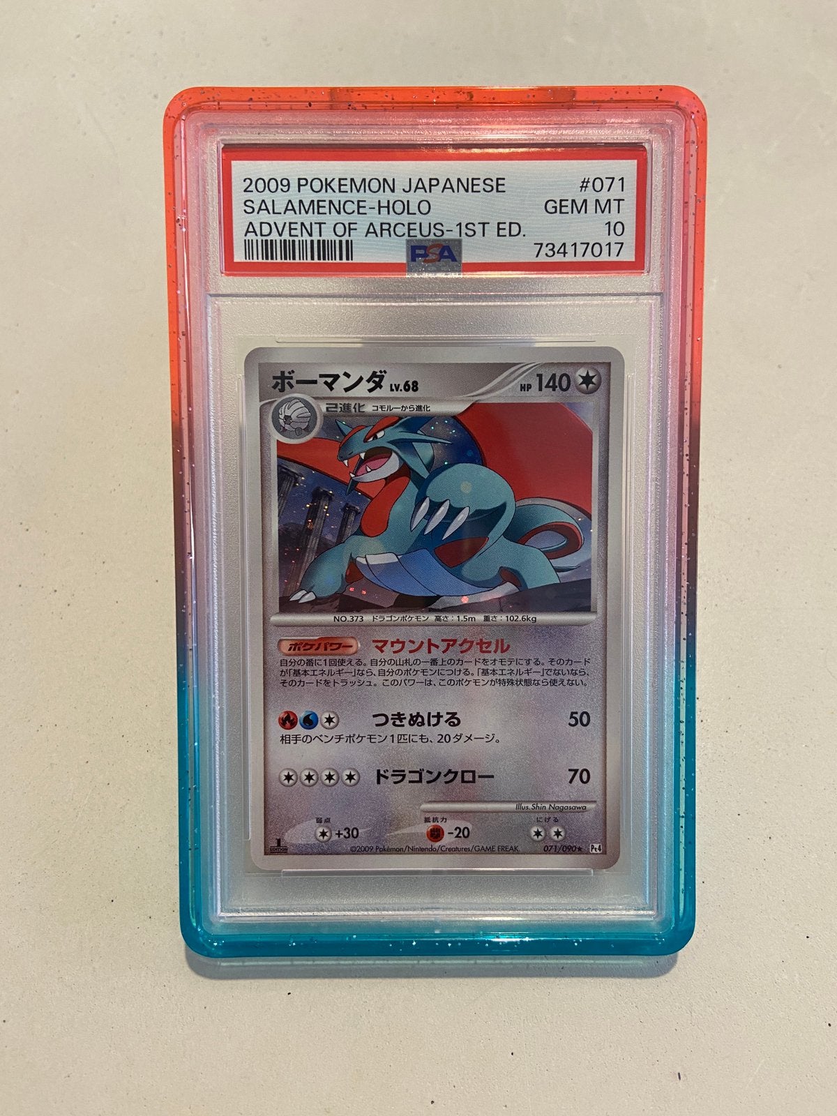 Pokemon Advent of Arceus Salamence Holo PSA 10, Ophalen of Verzenden, Nieuw, Losse kaart, Foil