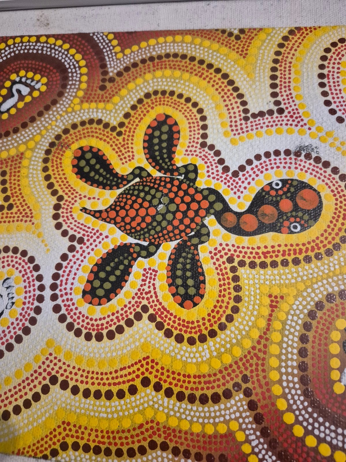 Australië Aboriginal Handpainted schilderij, Ophalen of Verzenden