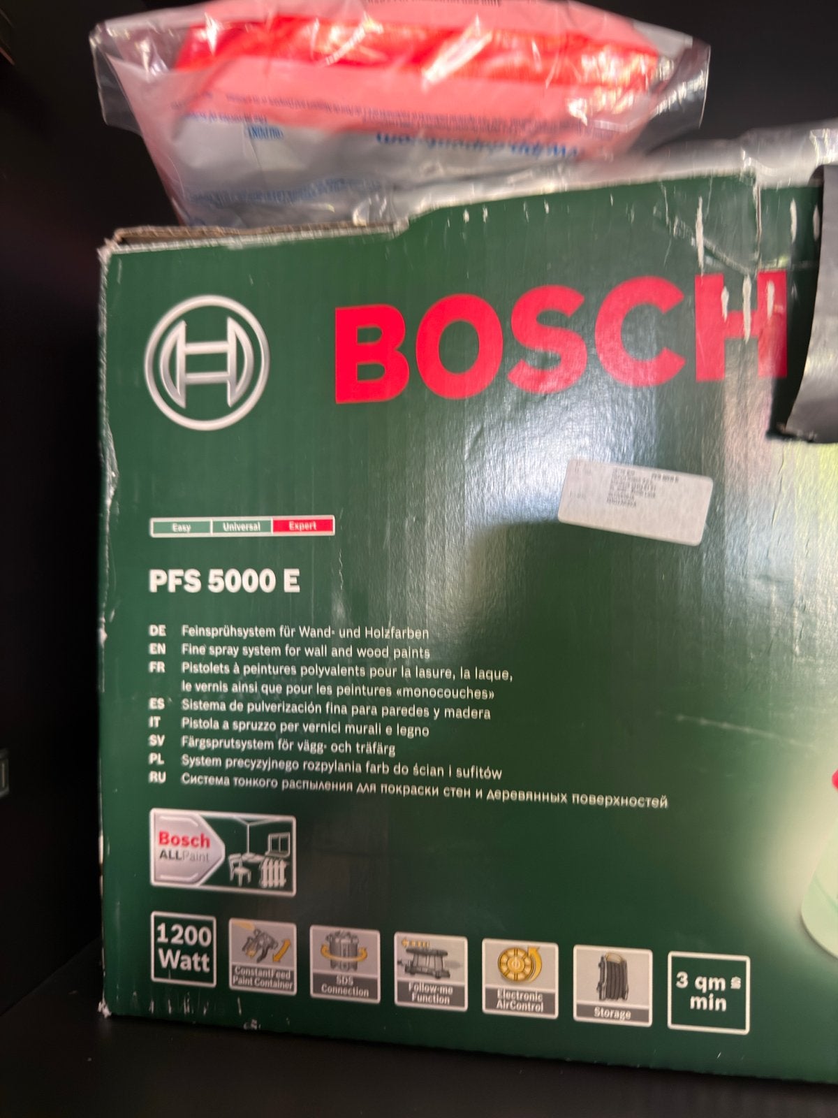Bosch PFS 5000 E verfspuit - Slechts 1x gebruikt!, Doe-het-zelf en Verbouw, Schildersmaterialen, Ophalen of Verzenden, Zo goed als nieuw