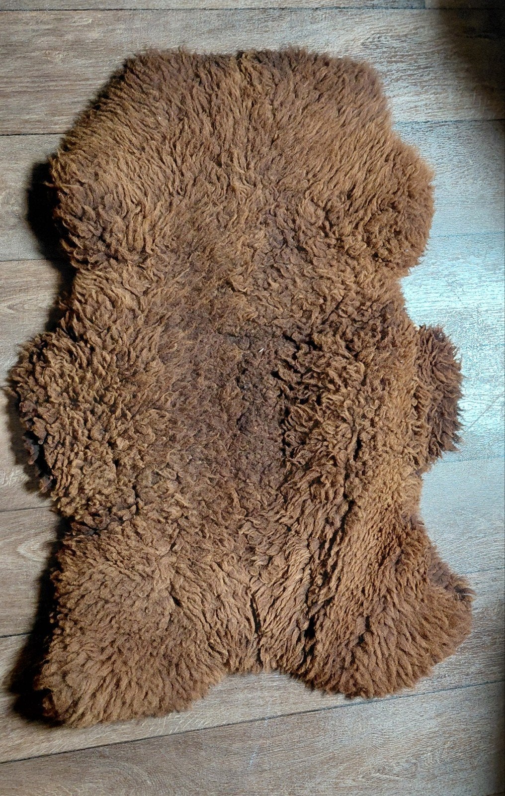 Schapenvacht bruin - ca. 100x60 cm, 50 tot 100 cm, Bruin, Zo goed als nieuw, Rechthoekig