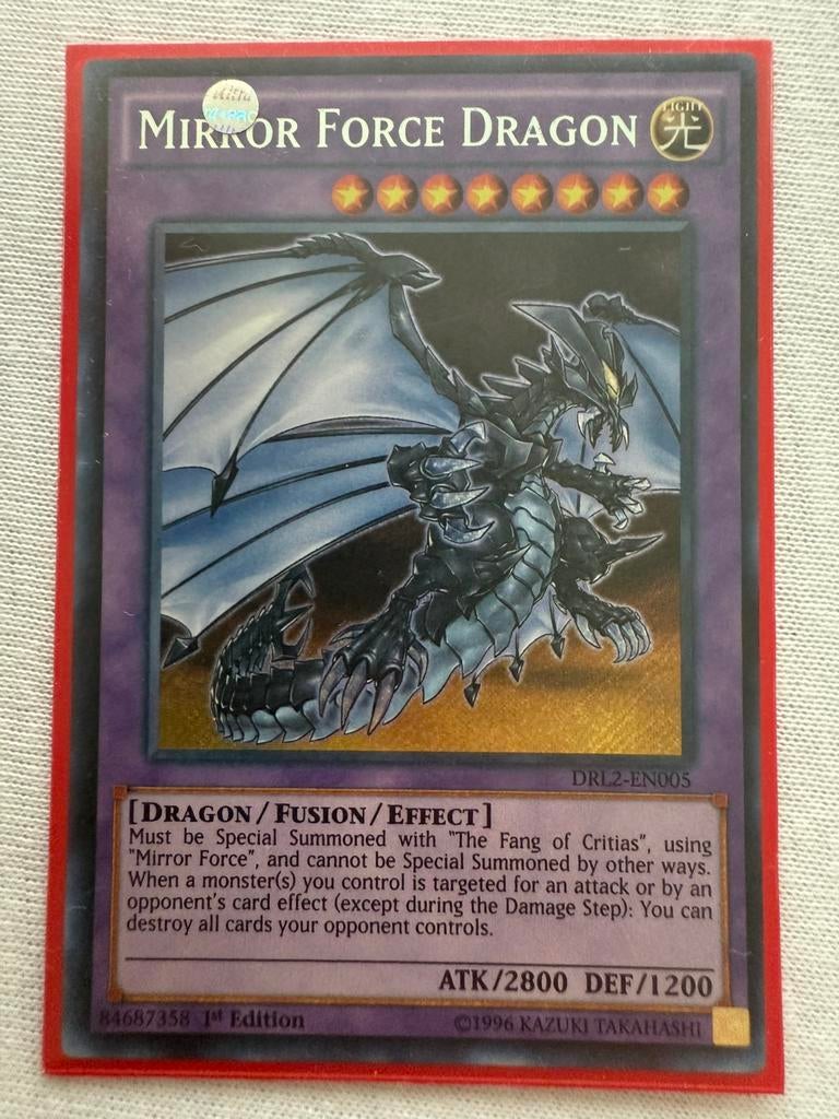 Mirror Force Dragon yugioh Secret Rare, Verzenden, Nieuw, Losse kaart, Foil