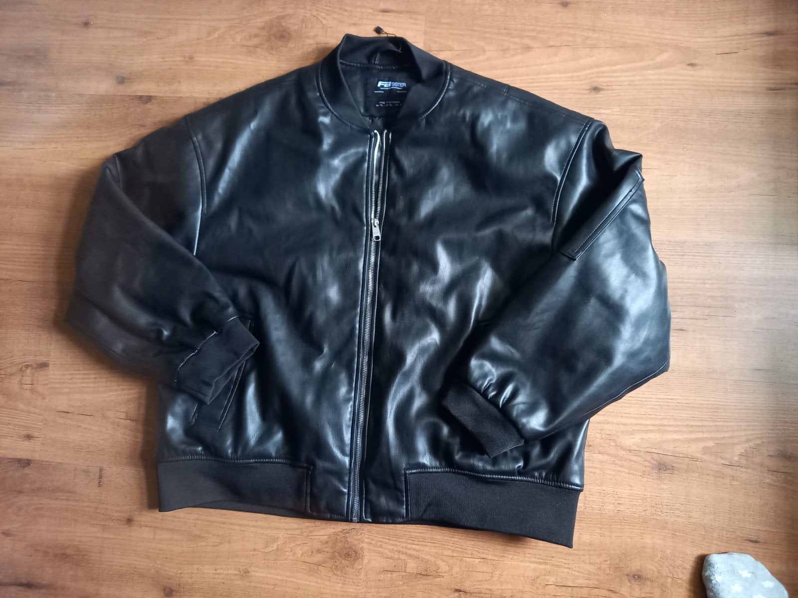 Leren jas FB SISTER EU XL zwart, Kleding | Dames, Ophalen of Verzenden, Zo goed als nieuw, Maat 46/48 (XL) of groter, Zwart