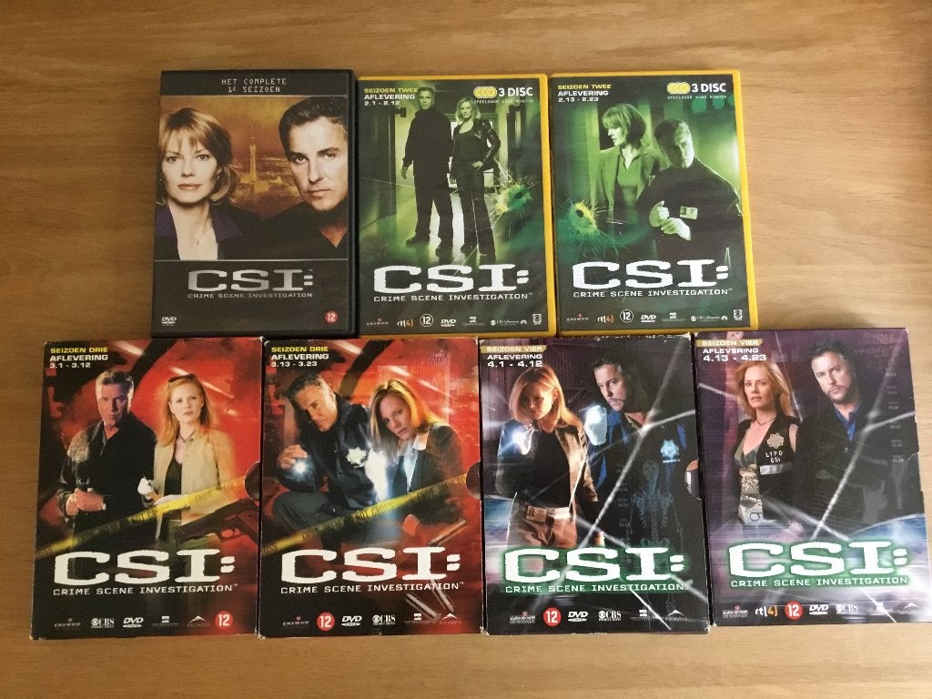 CSI 4 Seizoenen dvd seizoen 1 t/m 4, Vanaf 12 jaar, Ophalen, Gebruikt, Actie en Avontuur