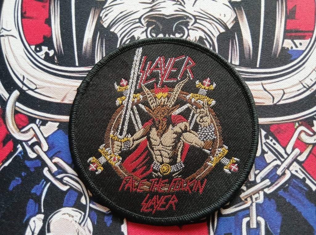 Slayer  prachtige  face the fuckin slayer patch 61limited, Ophalen of Verzenden, Nieuw, Kleding