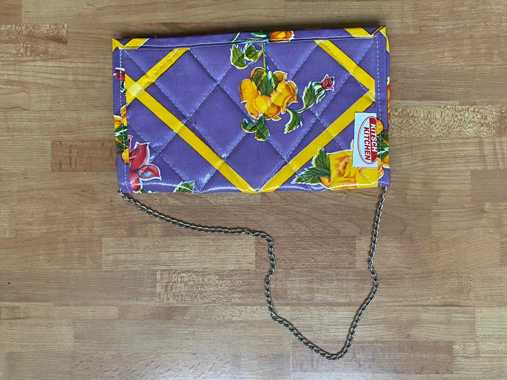 Kitsch Kitchen Tasje - Paars met Bloemenprint, Ophalen, Nieuw, Paars, Schoudertasje