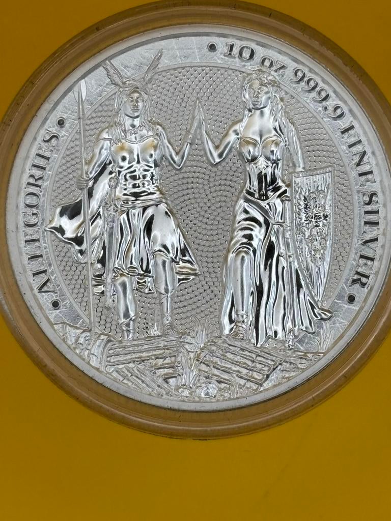 10oz Germania Mint the allegories.999 - zilver - 250 stuks, Ophalen of Verzenden, Zilver