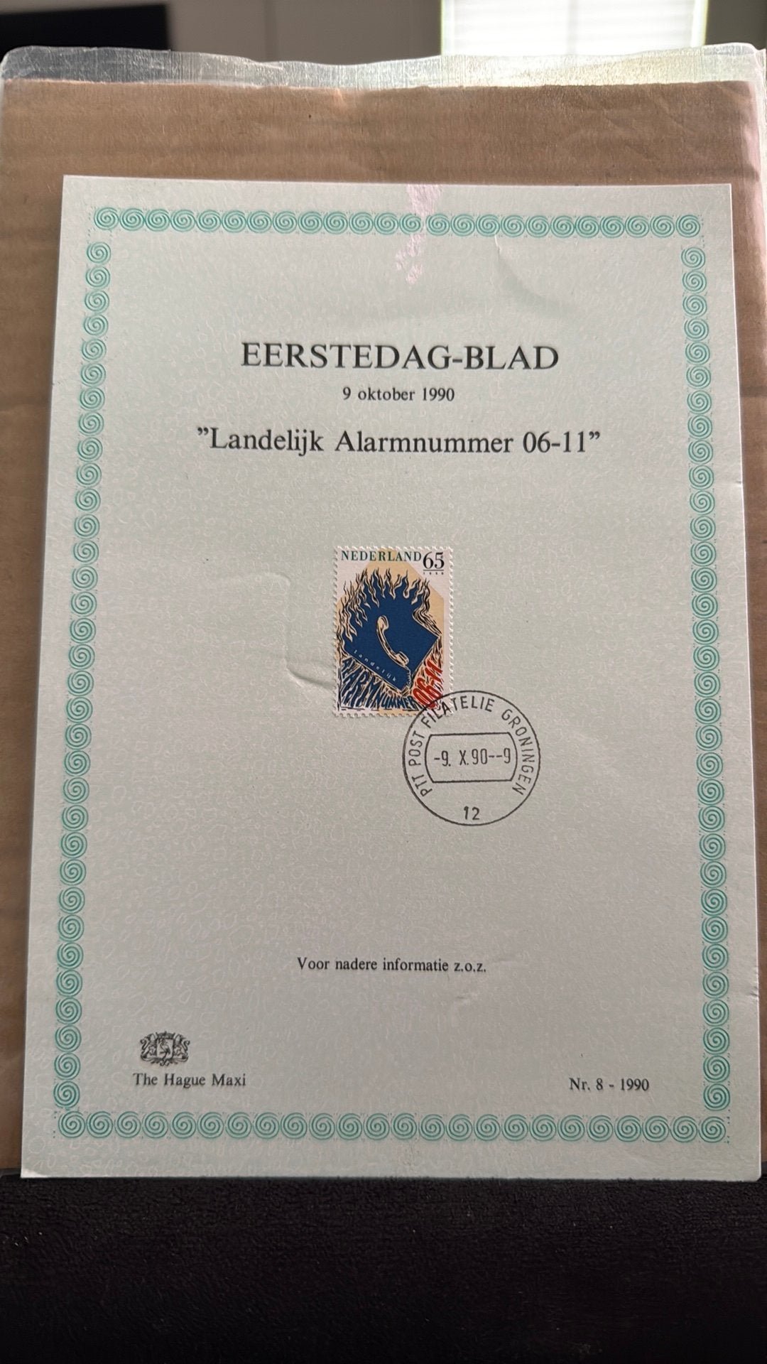 FDC ‘Landelijk Alarmnummer 06-11’ Eerstedag-Blad, Ophalen of Verzenden, 20e eeuw of later, Gelezen