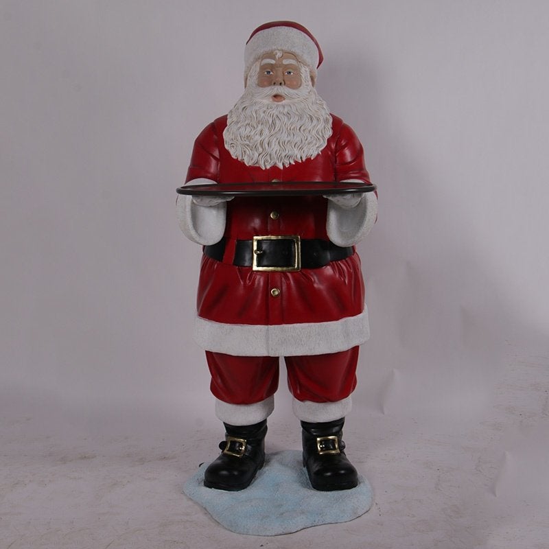 Santa with Tray – Kerstman beeld - Hoogte Kerstman 183 cm, Ophalen, HorecaBeelden, Nieuw, HorecaBeelden