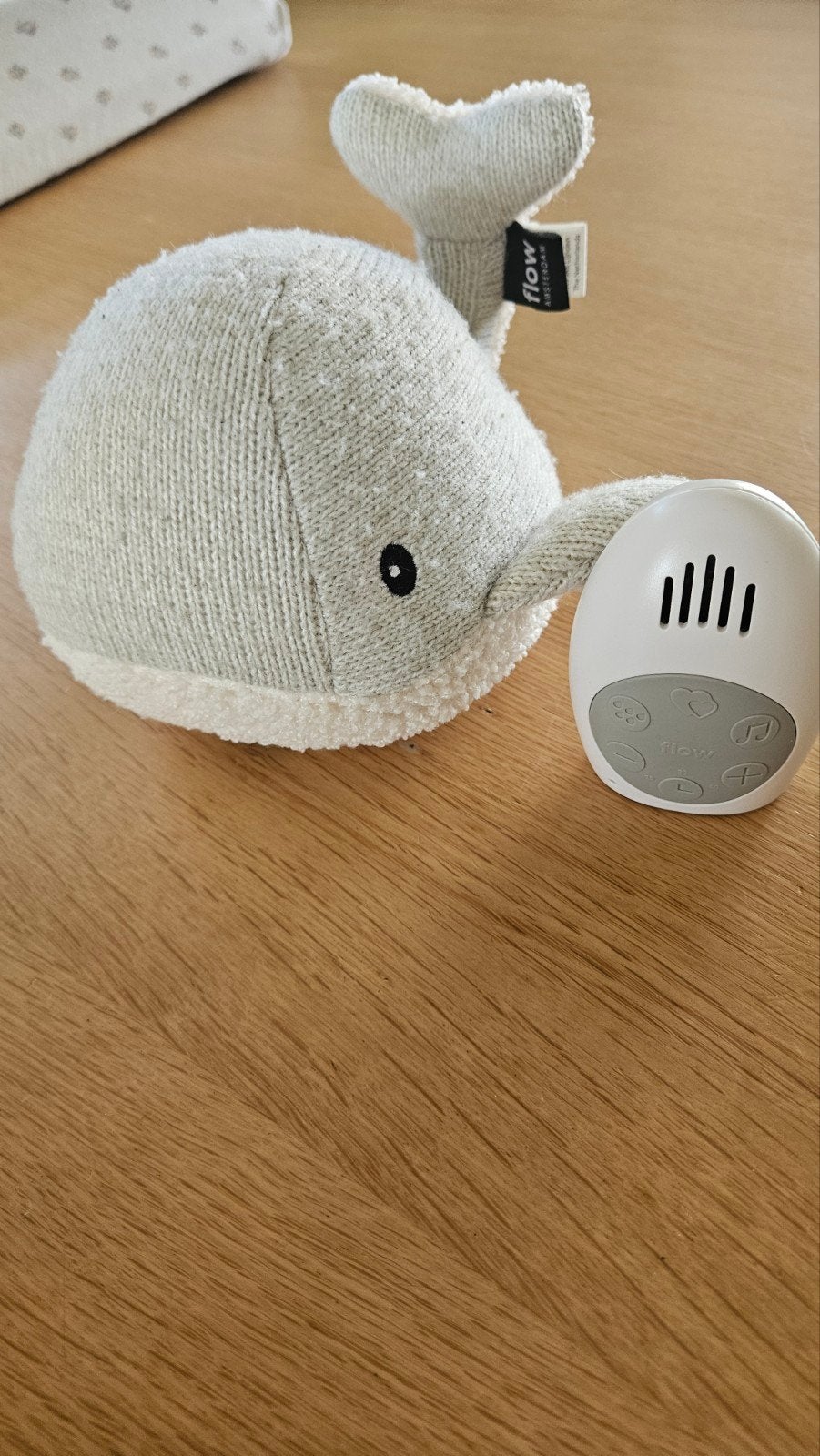 Moby knuffel Flow Amsterdam white noise & heartbeat comforte, Ophalen, Zo goed als nieuw