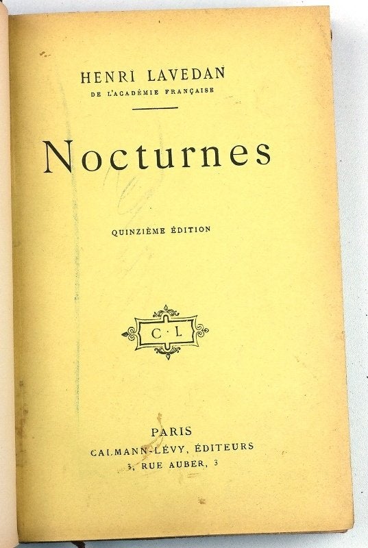 Lavedan 1899 Nocturnes - Calmann-Lévy, Ophalen of Verzenden