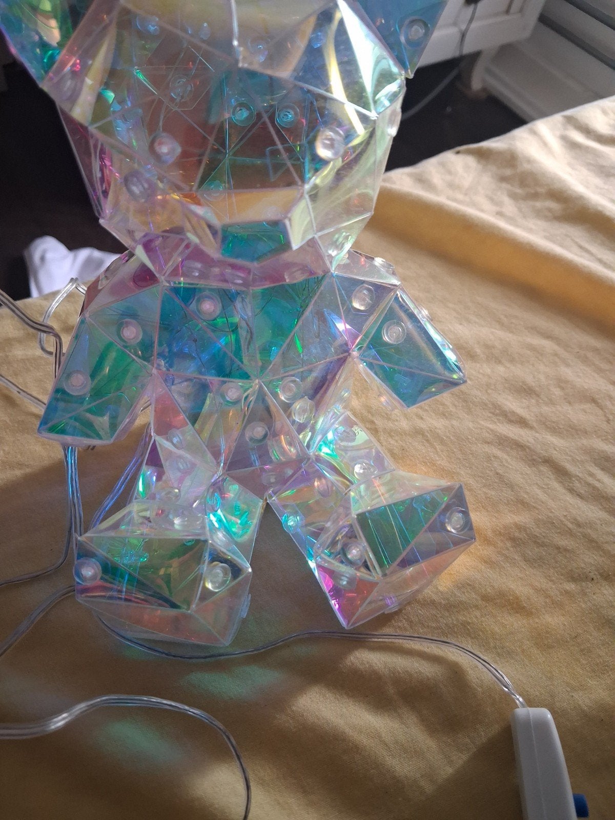 Unieke Iridescent Teddybeer LED Lamp - Sfeervol Licht, Meerkleurig, Kunststof, Ophalen of Verzenden, Zo goed als nieuw
