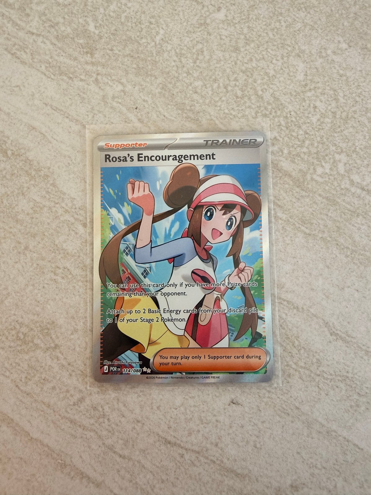 Pokémon TCG: Rosa's Encouragement (Perfect Order, #114), Hobby en Vrije tijd, Verzamelkaartspellen | Pokémon, Zo goed als nieuw