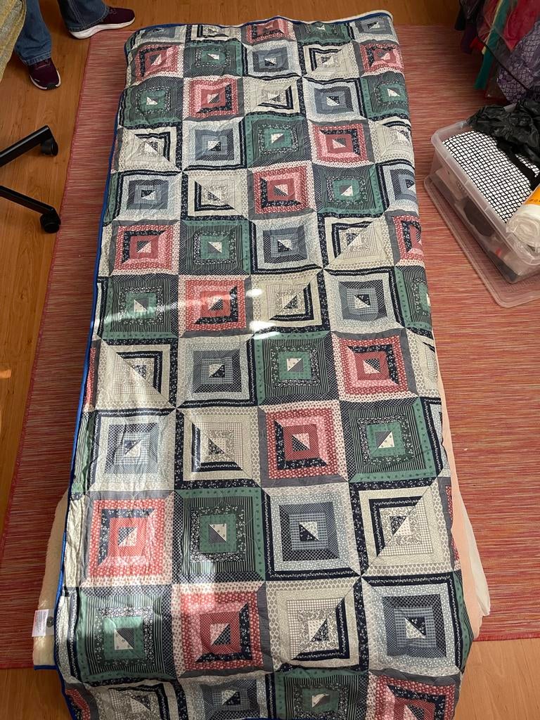 Vintage wollen deken/verzwaringsdeken 200x235, Gebruikt, Overige kleuren, Tweepersoons, Ophalen of Verzenden