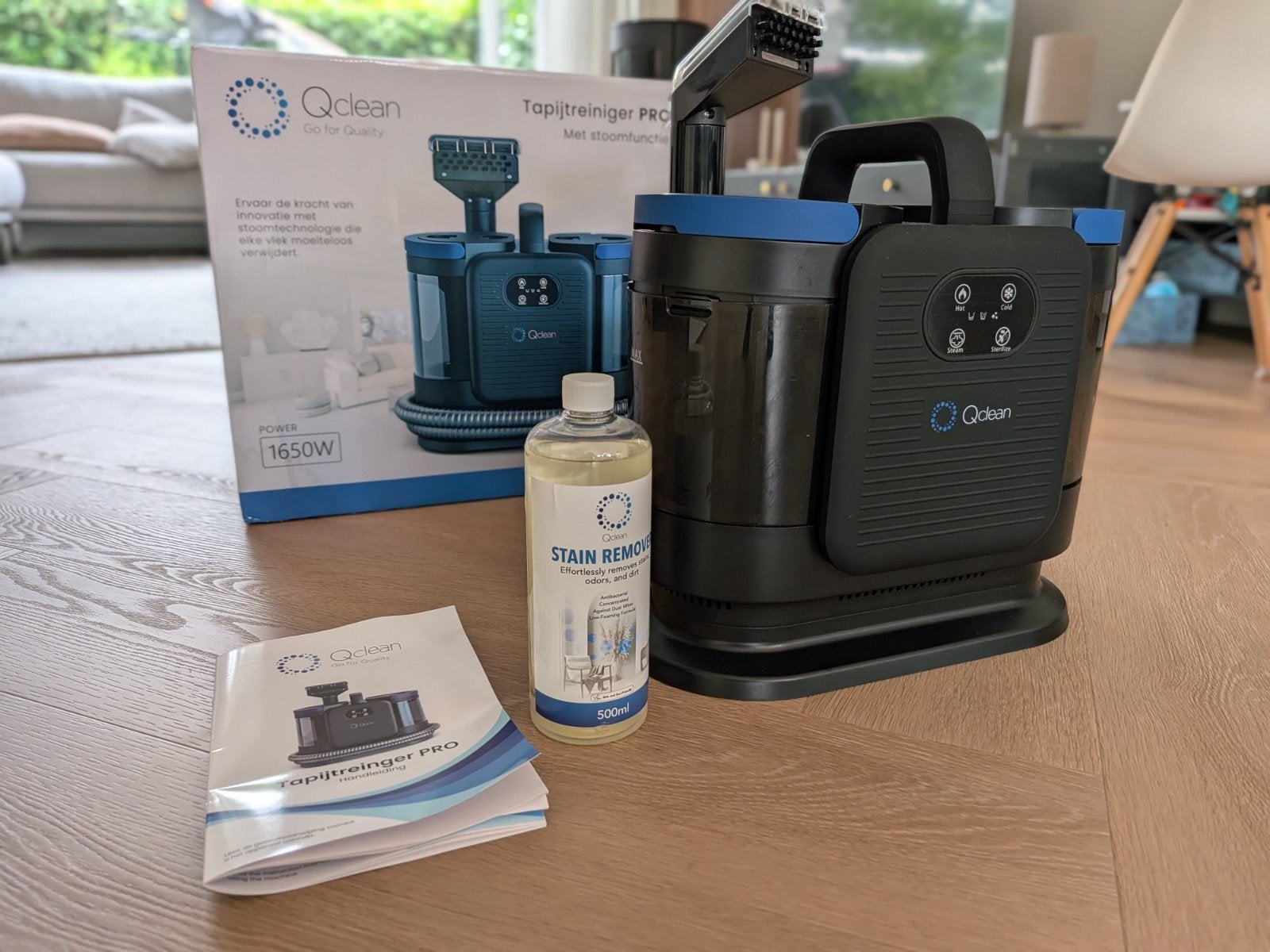 QClean Tapijtreiniger PRO met stoomfunctie 1650W, Witgoed en Apparatuur, Ophalen, Overige merken, 1600 tot 2000 watt, Stoomreiniger