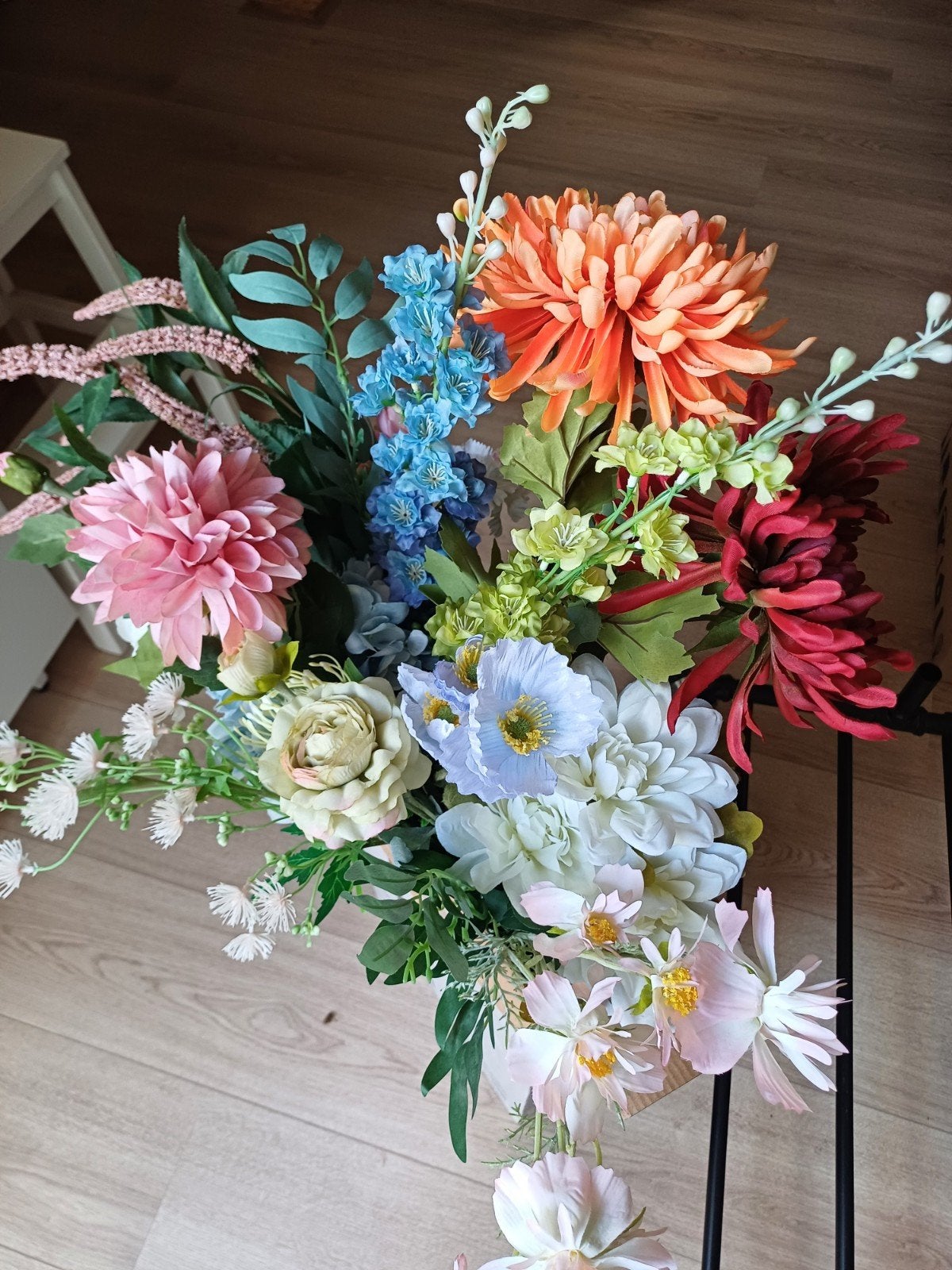 Groot bos Kunstbloemen Veldboeket - Diverse Kleuren, Binnen, Nieuw, Textiel, Boeket