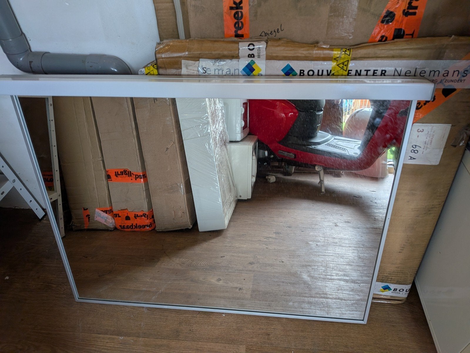 Nieuwe badkamerspiegel met verlichting, Huis en Inrichting, Ophalen, Nieuw, Rechthoekig, Minder dan 100 cm